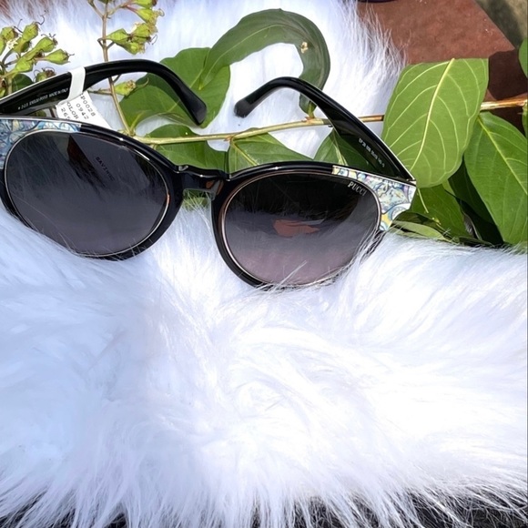 NWT EMILIO Pucci Gradient Oval 55mm Black Sunnies Shades Sunglasses - Picture 10 of 16
